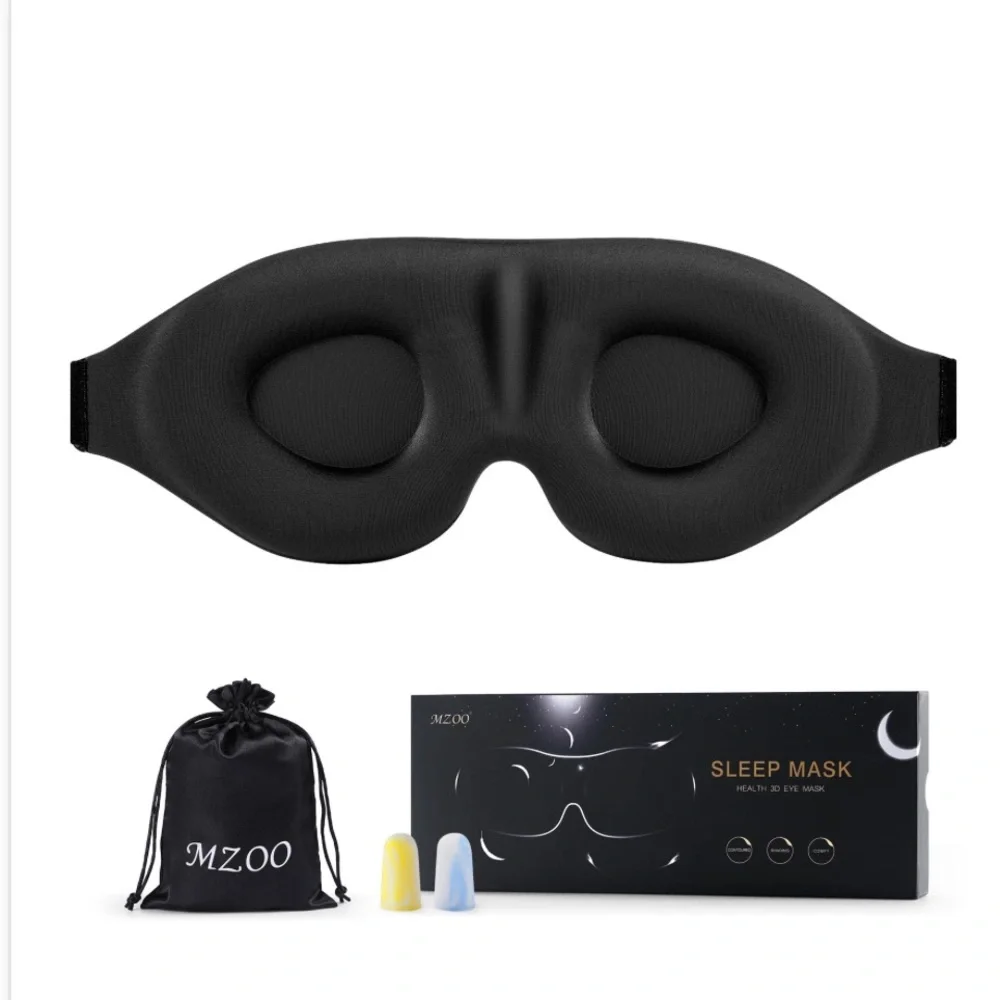 Black 3D Sleep Mask Zero Eye Pressure